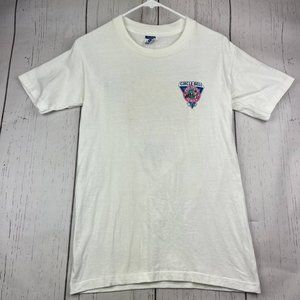 Vintage Circle Bell‎ Pro Twins Series Large RP T-Shirt White Men New Made in USA